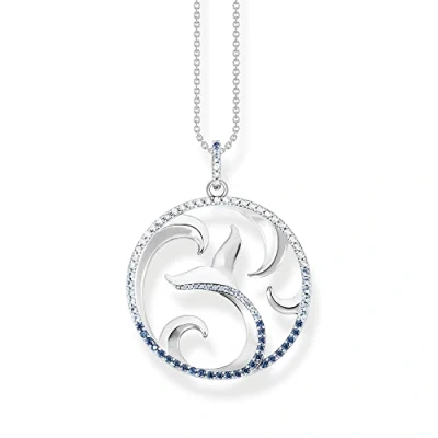Abbildung von THOMAS SABO Kette mit Anhänger Schwanzflosse und Welle Steinen, KE2145 644 1 L50V, Spinell (synth), Zirkonia (synth)
