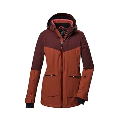 Abbildung von killtec Damen Skijacke/Funktionsjacke mit Kapuze, Schneefang und Unterarmventilation KSW 40 WMN SKI JCKT, rost, 46, 41973 000