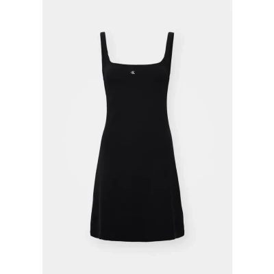 Abbildung von Calvin Klein Jeans SOFT FIT Flare Dress Jerseykleid, Damen, Größe: XL, Black