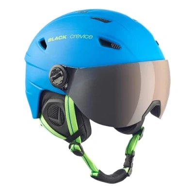 Abbildung von Black Crevice Erwachsene Skihelm Silvretta, mit Visier, blau/grün, XS