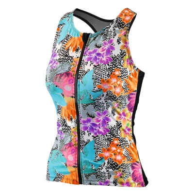Abbildung von Beco Beermann Tankini BEsuit Racerback (1 St) mit Front Reißverschluss und Innen BH in aufregendem Blütendesign