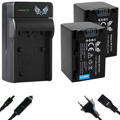 Abbildung von 2X SK Akku Sony NP FV70 1680mAh + Ladegerät Charger für DCR SX85 HDR CX900 PJ810 VG900 /// FV30 FV50 FV100 FV120