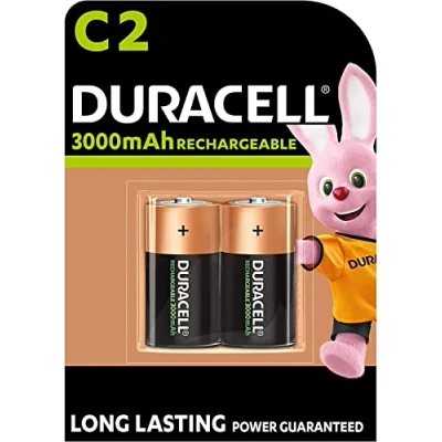 Abbildung von 2 x Duracell C, wiederaufladbar, 3000 mAh HR14/DC1400 (1 Blistercard a Batterien), Batterien