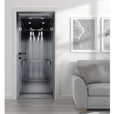 Abbildung von MyMaxxi Tür bekleben mit Türtapete Selbstklebend 90x200 Fahrstuhl Aufzug verschönern Türfolie Türaufkleber XXL Türbilder Türposter Türklebefolie Elevator Silber