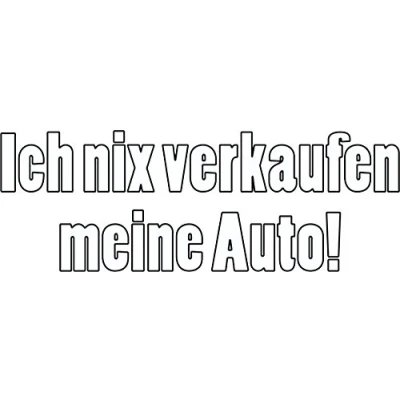 Abbildung von carstyling XXL Aufkleber Ich nix Auto! 40 x 105 mm