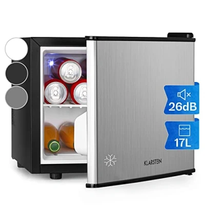 Abbildung von Klarstein Kühlschrank, Mini Kühlschrank für Getränke, Klein, Kleiner Lautlos, Skincare Fridge, 3 Kühlstufen, Camping Minikühlschrank Zimmer, Büro 0 15C, 17 L