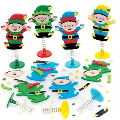 Abbildung von Baker Ross FE963 Elf Hüpfspielzeug Bastelset für Kinder 8er Pack, Kindergeburtstags Mitgebsel, Kleine Partytüten Geschenke, Adventskalender Geschenke
