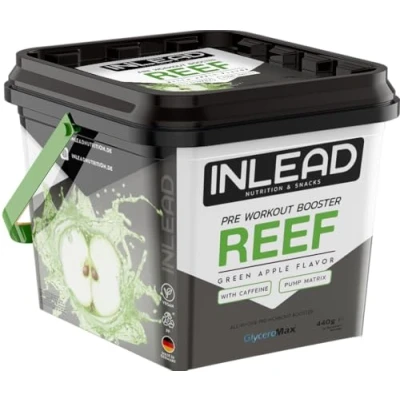 Abbildung von INLEAD REEF Ultimativer Pre Workout Booster Maximale Energie &amp; Fokus Starke Wirkung Hochwertige Formel 30 Portionen 440g (Green Apple + Grüner Apfel)