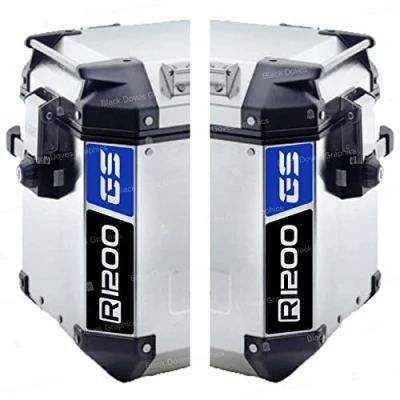 Abbildung von Reflektoren, zweifarbig, kompatibel mit Seitenkoffer GIVI TREKKER OUTBACK 48 37 ltr Motorrad R1200GS R 1200 R1200 GS (schwarz blau)
