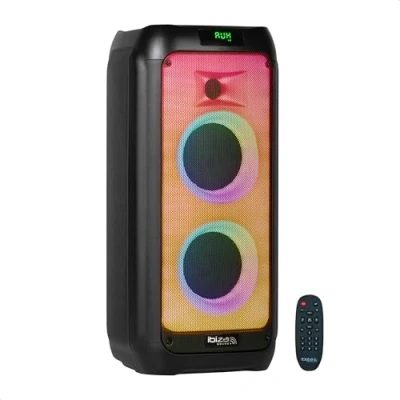 Abbildung von Ibiza WAVE6 250W/2x5.25&quot; Batterielautsprecher mit Bluetooth, USB und microSD WAVE LED Effekt TWS Wireless Verbindung Schwarz