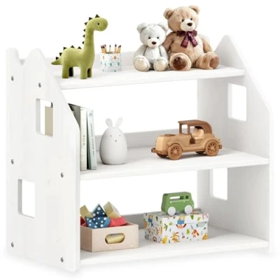 Abbildung von IDIMEX Kinderregal YASMIN, Bücherregal, Montessori Spielzeugregal Kinderzimmer Regal aus Massivho