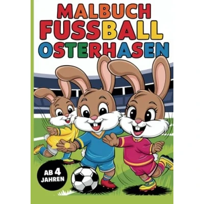 Abbildung von Malbuch Fußball Osterhasen auf dem Fußballplatz: das perfekte Ostergeschenk für fussballbegeisterte Kinder ab 4 Jahren