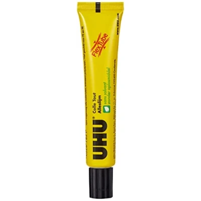Abbildung von UHU Alleskleber Flextube Flüssigkleber ohne Lösungsmittel in flexibler und tropffreier Tube 1 x 20 g