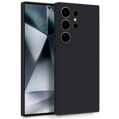 Abbildung von MyGadget Hülle für Samsung Galaxy S25 Ultra Zweilagige Handyhülle mit Kameraschutz Cover Innenfutter &amp; Silikon außen Schwarz