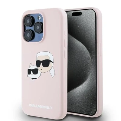 Abbildung von CG Mobile Karl Lagerfeld KLHMP15LSKCHPPLP Hülle für iPhone 15 Pro 6.1&quot; Rosa hardcase Silicone &amp; Choupette