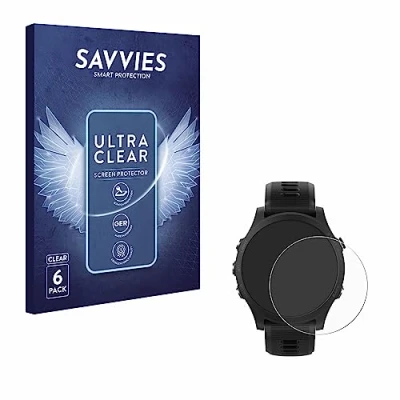 Abbildung von Savvies 6 Stück Schutzfolie für Garmin Forerunner 935 Displayschutz Folie Ultra Transparent
