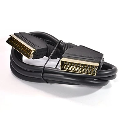 Abbildung von Scart Kabel 21 Polig Verbunden Schwarz Anschlusskabel Vergoldeten Anschlüsse 1,5 m [1.5 Meter/1,5m]