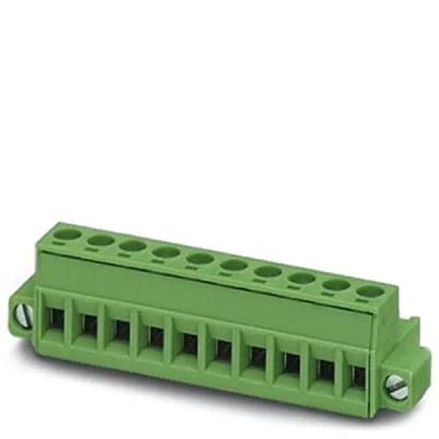 Abbildung von PHOENIX CONTACT MSTB 2,5/3 STF 5,08 Leiterplattenstecker, Grün, 2.5 mm² Nennquerschnitt, 3 Anschlüsse, 2,5/.. STF, 5.08mm Rastermaß, 100 Stück