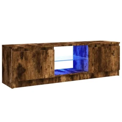 Abbildung von vidaXL TV Schrank mit LED Leuchten Lowboard Möbel Tisch Sideboard Fernsehtisch Fernsehschrank HiFi Räuchereiche 120x30x35,5cm