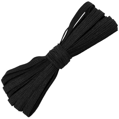 Abbildung von AERZETIX C67522 Flaches geflochtenes Gummiband 5 Meter Breite 8 mm Polyester + Latex Farbe schwarz