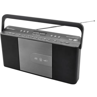 Abbildung von Soundmaster RCD1870SW tragbares Digitalradio mit CD Player DAB+ UKW RDS USB Wecker Hörbuch Einschlaffunktion Küchenradio extrem schmale Bauweise