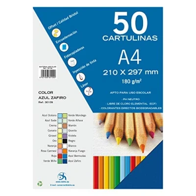 Abbildung von Dohe A4 Karton, Saphirblau, 50 Stück, 21 x 29,7 cm, 180 g/m², Büromaterial