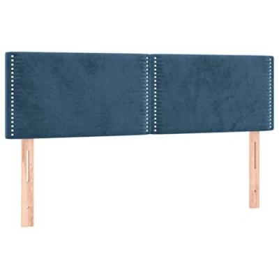 Abbildung von vidaXL LED Kopfteil Polsterkopfteil Bettkopfteil Betthaupt für Bett Bettgestell Bettrahmen Schlafzimmer Bettzubehör Dunkelblau 144x5x78/88cm Samt