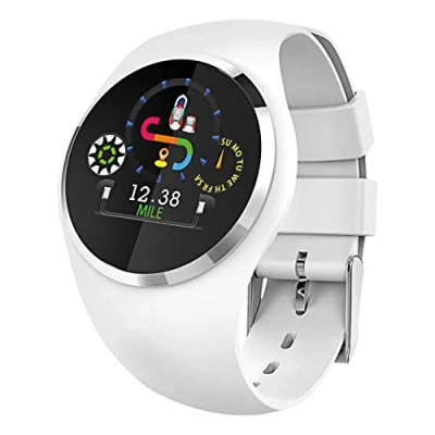 Abbildung von Fitness Tracker mit Herzfrequenz Blutdruck Schlaf Schritte Farbdisplay Animation Smartwatch Armband Uhr 9703 0 Weiß