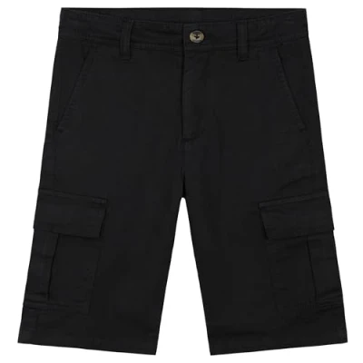 Abbildung von CityComfort Cargo Shorts Jungen, Kurze Cargohose Jungen mit Taschen &amp; Elastischem Bund (Schwarz, 7 8 Jahre)