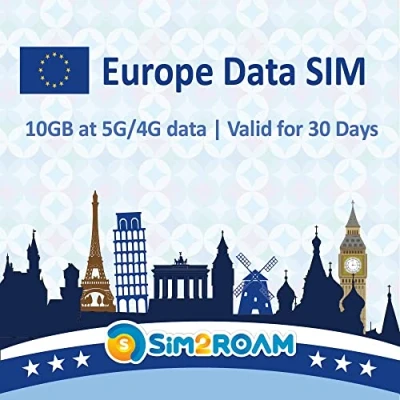 Abbildung von NUR Europa Daten SIM Karte 30 Tage 5G/4G LTE Hochgeschwindigkeits Prepaid Gute Verbindung Wieder AUFFÜLLBAR! (10 GB / Tage)