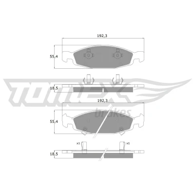 Abbildung von Bremsbelagsatz, Scheibenbremse TOMEX Brakes TX 14 89