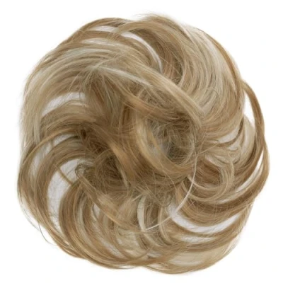 Abbildung von CAISHA Haargummi Bella Hochsteckfrisuren Haarteil Hochzeitfrisuren Voluminös Leicht Gewellt Hitzebeständige Kunstfaser DM17cm Erdbeerblond Hellblond Mix G36B