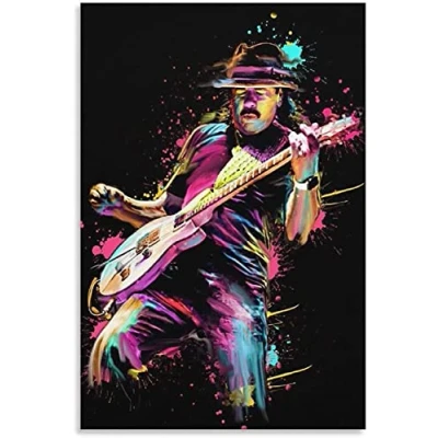 Abbildung von GPEIHANG Leinwand Malerei Bild Carlos Santana Poster für Esszimmer Dekoration Wandkunst Bilder Und Drucke 15.7&quot;x23.6&quot;(40x60cm) Kein Rahmen