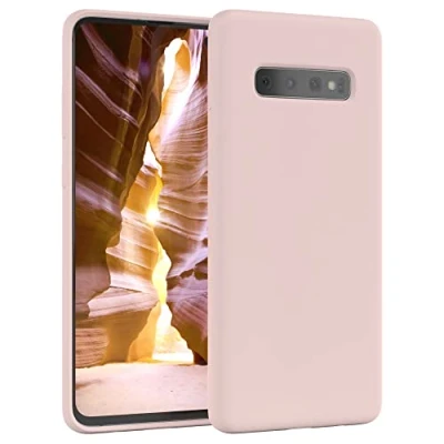 Abbildung von EAZY CASE Premium Silikon Handyhülle kompatibel mit Samsung Galaxy S10 Plus, Slimcover Kameraschutz und Innenfutter, Silikonhülle, Schutzhülle, Bumper, Handy Case, Hülle, Softcase, Altrosa, Rosa
