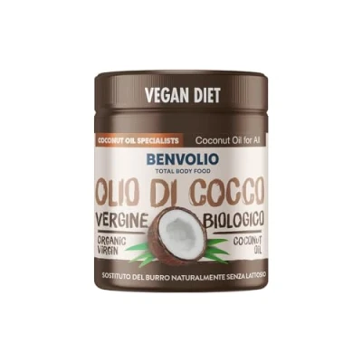Abbildung von KOKOSÖL BIO Kaltgepresst Nativ BENVOLIO 1938 200 ml Kokosfett Premium zum Kochen, Braten und Backen, Kokosöl Kosmetik Haare, Haut Kokosnussöl Hund COCONUT OIL for hair