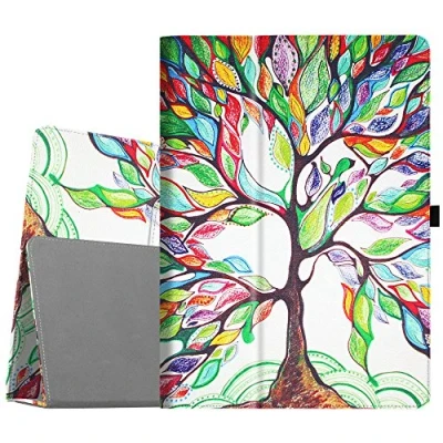Abbildung von Fintie 12.9 Hülle Premium PU Leder Folio Smart Cover mit Auto Sleep/Wake und integrierten Kartenfächern für Apple (1. Generation 2015) iPad Pro (2. 2017), Love Tree