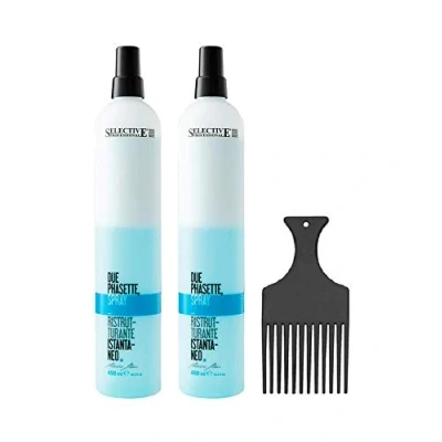 Abbildung von Selective Artistic Hair Due Phasette 450ml Restrukturierungs Spray für Katikula und Kapillarfiber (2 Stück) + Afro Kamm