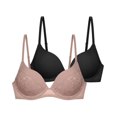 Abbildung von Dorina Push up BH NADIA 2PP (2er Pack) Vorgeformte Körbchen, mit Bügel, teilweise Spitze