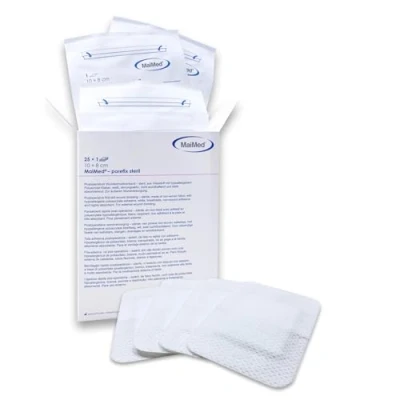 Abbildung von 25 Stück Wundpflaster steril 10x8 steriler Wundverband Pflaster sensitiv Wundauflage nicht haftend 5x4 cm Saugstark &amp; Hautfreundlich Akute Wundversorgung und postoperatives