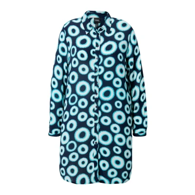 Abbildung von Ulla Popken EN À Motif Cercles COL DE Chemise ET Manches Longues Hemdbluse, Damen, Größe: 42/44, Snow white