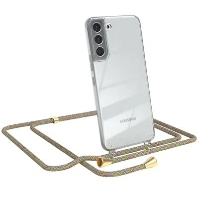 Abbildung von EAZY CASE Handykette kompatibel mit Samsung Galaxy S22 Plus 5G Handyhülle Umhängeband, Handykordel Schutzhülle, Silikonhülle, Hülle, Stylische Kette für Smartphone, Rainbow