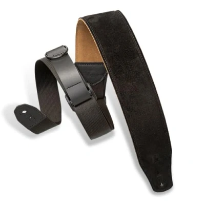 Abbildung von Levy&#039;s MRHSP BLK Gitarrengurt Right Height Suede Leather Padded 2 1/2&quot; Black