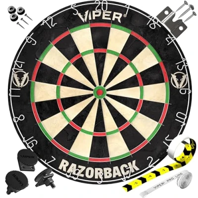 Abbildung von Viper Razorback Spitze aus Sisal/Bristle Dartscheibe mit frei von Klammern sind Spider
