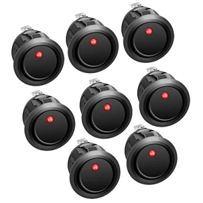 Abbildung von APIELE 8 Stücke Kippschalter, 2 Position EIN Aus mit LED Schalter DPST 3 Pins Wippschalter, 12V 20A Taste Rocker Kippschalter Für Auto, Boot, Haushaltsgeräte KCD2 102N (rot)