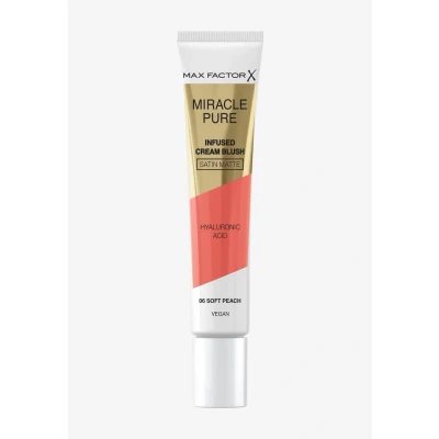 Abbildung von Max Factor Miracle Pure Cream Blush, hautverbessernder Blush mit Hyaluronsäure und Squalan, der 24H feuchtigkeitsspendet, sowie eine vegane hochpigmentierte Formel hat, Fb. 06 Soft Peach