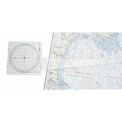 Abbildung von Linex 2810 Nautischer Plotter, Kurslineal zur Navigation auf Seekarten, drehbare Mittelrose