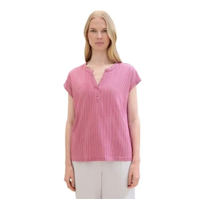 Abbildung von TOM Tailor Tshirt print, Damen, Größe: Large, Orchid white stripe