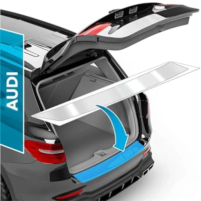 Abbildung von uProtect Auto Ladekantenschutz Folie für Audi Q8 1 (I) 4M I 2018 2024 Stoßstangenschutz, Kratzschutz, Lackschutzfolie Transparent glänzend Selbstklebend