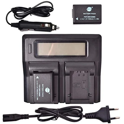 Abbildung von DSTE® 2 Pack Ersatz Batterie DMW BMB9E + LCD Dual Ladegerät Compatible für Panasonic BMB9，Lumix DMC FZ48,DMC FZ60,DMC FZ62,DMC FZ70,DMC FZ72,DMC FZ100,DMC FZ150,V Lux2,V Lux3,Leica BP DC9 Kamera