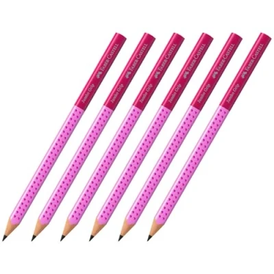Abbildung von Faber Castell 111900 Bleistift Jumbo Grip, Härtegrad 2=B (6 Stück PINK)